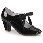 WIGGLE-32 Pin Up Couture veganer Mary Jane Damen Pumps Herz Cutouts schwarz Lack